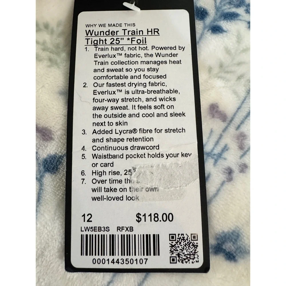 Lululemon Wunder Train HR Tight 25 Foil Special Edition Black RFXB 12 LW5EB3S
